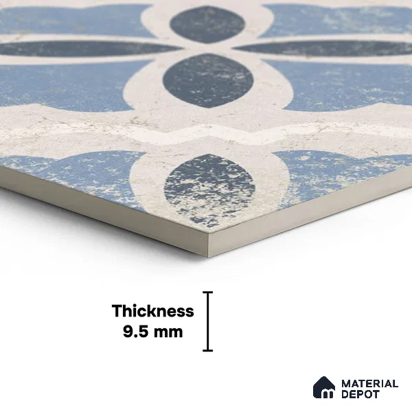 Moroccan Wall & Floor Tile TL 10456 Belfast 1 ft x 1 ft Vitrified Matte Finish - 9.5 mm | Suitable for Bathroom, Kitchen, Balcony | 2 mm Spacer is Mandatory | Please Expect a Slight Variation of Pattern
