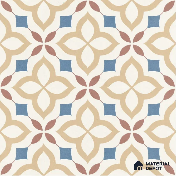 Moroccan Wall & Floor Tile TL 10474 Tribeса 1 ft x 1 ft Vitrified Glue Granula Matte Finish - 9.5 mm | Suitable for Bathroom, Kitchen, Balcony | 2 mm Spacer is Mandatory | Please Expect a Slight Variation of Pattern
