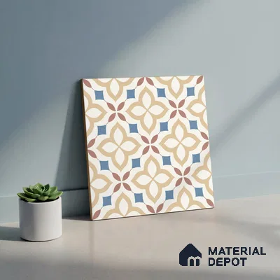 Moroccan Wall & Floor Tile TL 10474 Tribeса 1 ft x 1 ft Vitrified Glue Granula Matte Finish - 9.5 mm | Suitable for Bathroom, Kitchen, Balcony | 2 mm Spacer is Mandatory | Please Expect a Slight Variation of Pattern