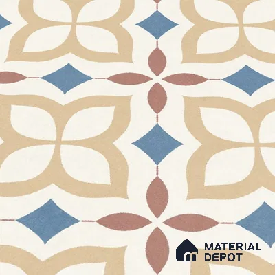 Moroccan Wall & Floor Tile TL 10474 Tribeса 1 ft x 1 ft Vitrified Glue Granula Matte Finish - 9.5 mm | Suitable for Bathroom, Kitchen, Balcony | 2 mm Spacer is Mandatory | Please Expect a Slight Variation of Pattern