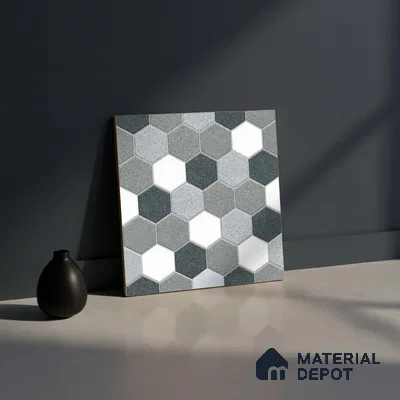 Patterned Look Parking Tile TL 08367  1 ft x 1 ft Vitrified Matte Finish - 8 mm | Please Expect a Slight Variation of Pattern