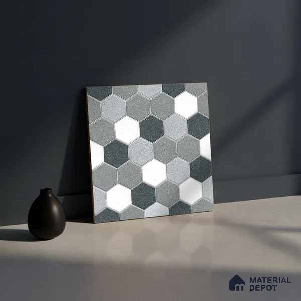 Patterned Look Parking Tile TL 08367 1 ft x 1 ft Vitrified Matte Finish - 8 mm | Please Expect a Slight Variation of Pattern