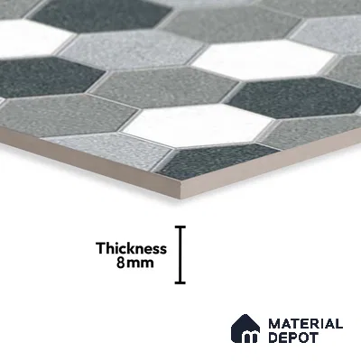 Patterned Look Parking Tile TL 08367  1 ft x 1 ft Vitrified Matte Finish - 8 mm | Please Expect a Slight Variation of Pattern