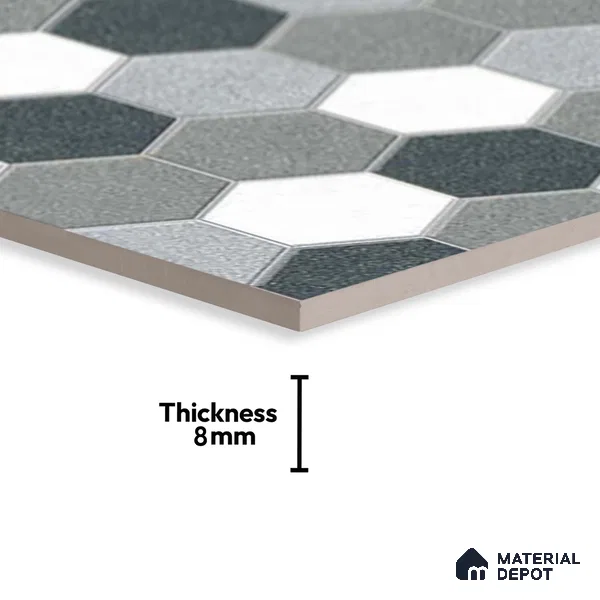 Patterned Look Parking Tile TL 08367 1 ft x 1 ft Vitrified Matte Finish - 8 mm | Please Expect a Slight Variation of Pattern