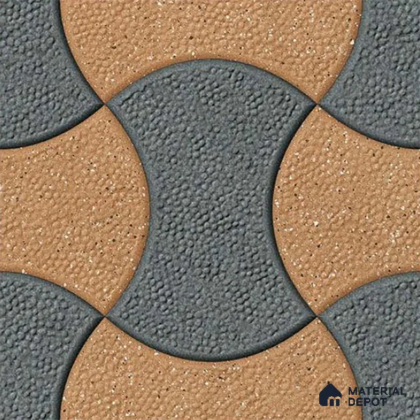 Patterned Look Parking Tile TL 08366 1 ft x 1 ft Vitrified Matte Finish - 8 mm | Please Expect a Slight Variation of Pattern