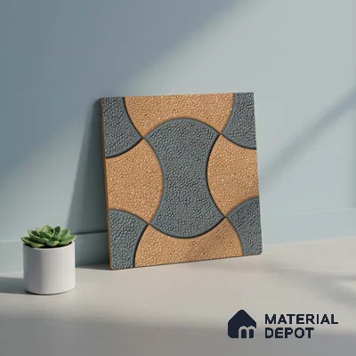 Patterned Look Parking Tile TL 08366  1 ft x 1 ft Vitrified Matte Finish - 8 mm | Please Expect a Slight Variation of Pattern