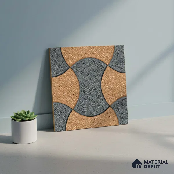 Patterned Look Parking Tile TL 08366 1 ft x 1 ft Vitrified Matte Finish - 8 mm | Please Expect a Slight Variation of Pattern