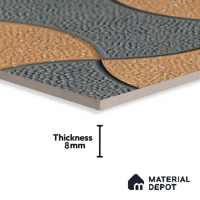 Patterned Look Parking Tile TL 08366  1 ft x 1 ft Vitrified Matte Finish - 8 mm | Please Expect a Slight Variation of Pattern