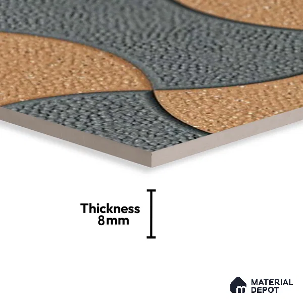Patterned Look Parking Tile TL 08366 1 ft x 1 ft Vitrified Matte Finish - 8 mm | Please Expect a Slight Variation of Pattern