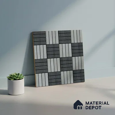 Patterned Look Parking Tile TL 08374  1 ft x 1 ft Vitrified Matte Finish - 8 mm | Please Expect a Slight Variation of Pattern