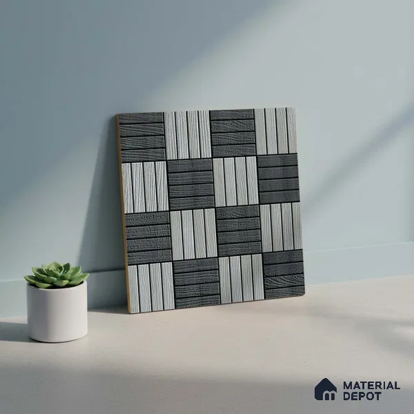 Patterned Look Parking Tile TL 08374 1 ft x 1 ft Vitrified Matte Finish - 8 mm | Please Expect a Slight Variation of Pattern