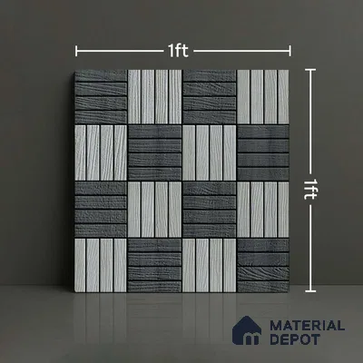 Patterned Look Parking Tile TL 08374  1 ft x 1 ft Vitrified Matte Finish - 8 mm | Please Expect a Slight Variation of Pattern