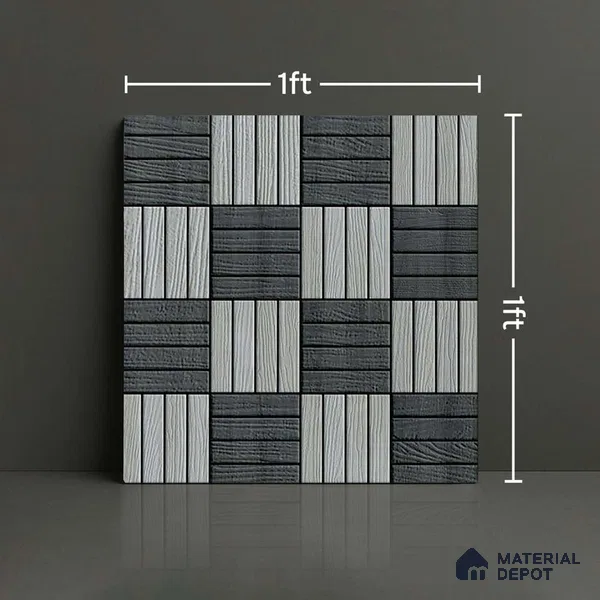 Patterned Look Parking Tile TL 08374 1 ft x 1 ft Vitrified Matte Finish - 8 mm | Please Expect a Slight Variation of Pattern