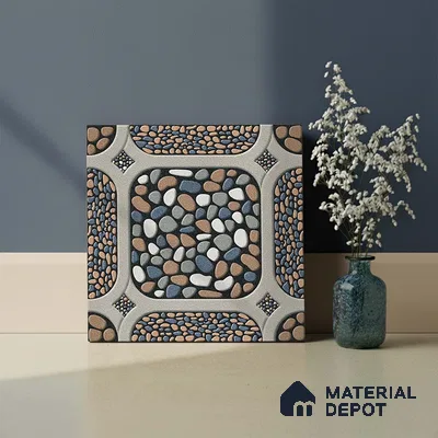 Patterned Look Parking Tile TL 08388  1 ft x 1 ft Vitrified Matte Finish - 8 mm | Please Expect a Slight Variation of Pattern