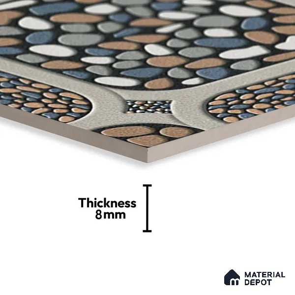 Patterned Look Parking Tile TL 08388  1 ft x 1 ft Vitrified Matte Finish - 8 mm | Please Expect a Slight Variation of Pattern