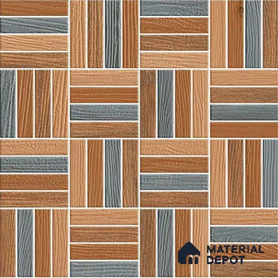 Patterned Look Parking Tile TL 08371  1 ft x 1 ft Vitrified Matte Finish - 8 mm | Please Expect a Slight Variation of Pattern