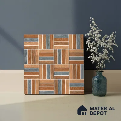 Patterned Look Parking Tile TL 08371  1 ft x 1 ft Vitrified Matte Finish - 8 mm | Please Expect a Slight Variation of Pattern