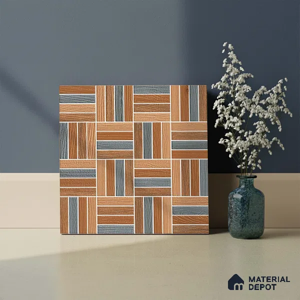 Patterned Look Parking Tile TL 08371 1 ft x 1 ft Vitrified Matte Finish - 8 mm | Please Expect a Slight Variation of Pattern