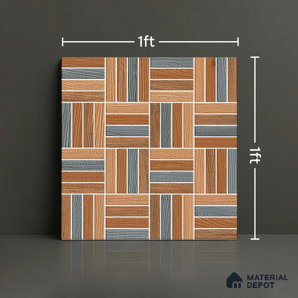 Patterned Look Parking Tile TL 08371 1 ft x 1 ft Vitrified Matte Finish - 8 mm | Please Expect a Slight Variation of Pattern
