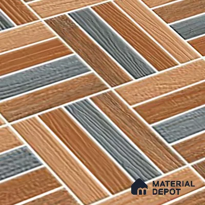 Patterned Look Parking Tile TL 08371  1 ft x 1 ft Vitrified Matte Finish - 8 mm | Please Expect a Slight Variation of Pattern