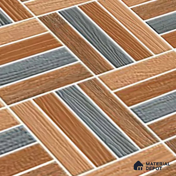 Patterned Look Parking Tile TL 08371 1 ft x 1 ft Vitrified Matte Finish - 8 mm | Please Expect a Slight Variation of Pattern