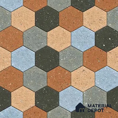 Patterned Look Parking Tile TL 08368  1 ft x 1 ft Vitrified Matte Finish - 8 mm | Please Expect a Slight Variation of Pattern