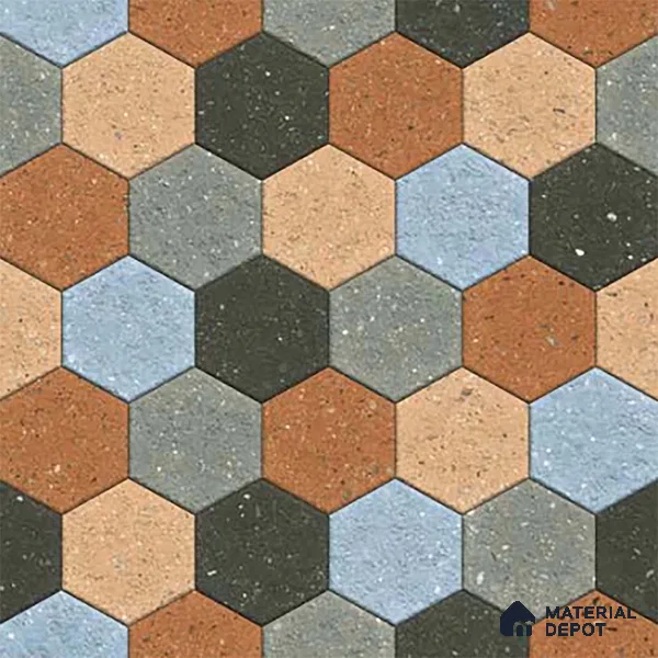 Patterned Look Parking Tile TL 08368  1 ft x 1 ft Vitrified Matte Finish - 8 mm | Please Expect a Slight Variation of Pattern