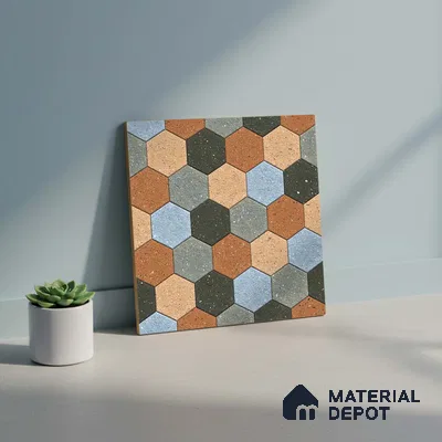 Patterned Look Parking Tile TL 08368  1 ft x 1 ft Vitrified Matte Finish - 8 mm | Please Expect a Slight Variation of Pattern