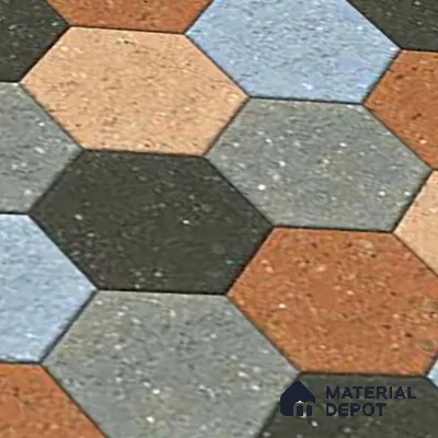 Patterned Look Parking Tile TL 08368  1 ft x 1 ft Vitrified Matte Finish - 8 mm | Please Expect a Slight Variation of Pattern
