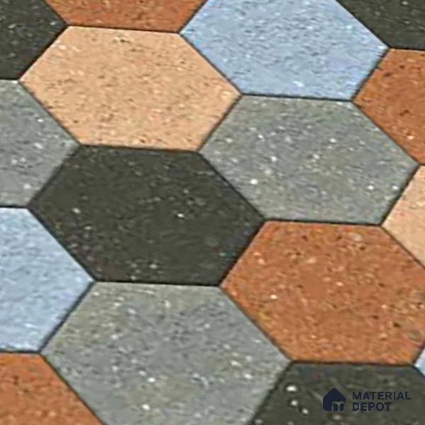 Patterned Look Parking Tile TL 08368  1 ft x 1 ft Vitrified Matte Finish - 8 mm | Please Expect a Slight Variation of Pattern