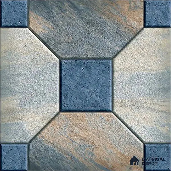 Stone Look Parking Tile TL 08387 1 ft x 1 ft Vitrified Matte Finish - 8 mm | Please Expect a Slight Variation of Pattern