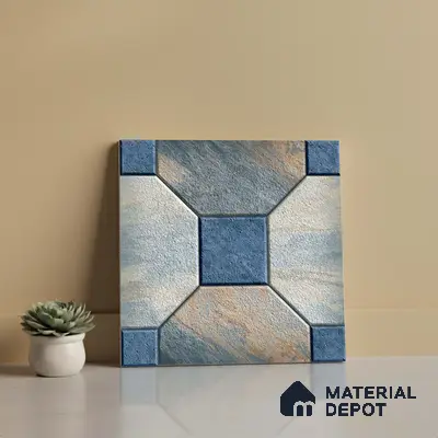 Stone Look Parking Tile TL 08387  1 ft x 1 ft Vitrified Matte Finish - 8 mm | Please Expect a Slight Variation of Pattern