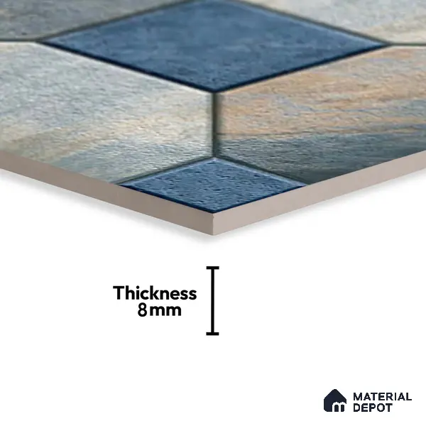 Stone Look Parking Tile TL 08387 1 ft x 1 ft Vitrified Matte Finish - 8 mm | Please Expect a Slight Variation of Pattern