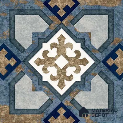Moroccan Wall & Floor Tile TL 08375 1 ft x 1 ft Vitrified Matte Finish - 8 mm | Suitable For Bathroom, Kitchen, Balcony | Please Expect a Slight Variation of Pattern