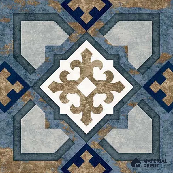 Moroccan Wall & Floor Tile TL 08375 1 ft x 1 ft Vitrified Matte Finish - 8 mm | Suitable For Bathroom, Kitchen, Balcony | Please Expect a Slight Variation of Pattern
