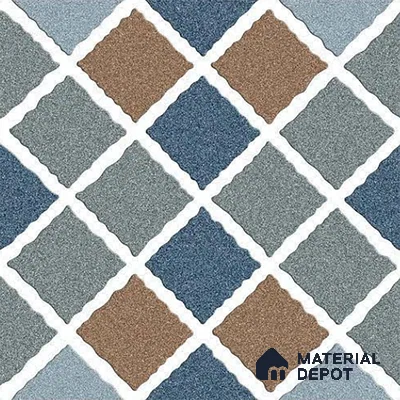 Patterned Look Parking Tile TL 08369  1 ft x 1 ft Vitrified Matte Finish - 8 mm | Please Expect a Slight Variation of Pattern