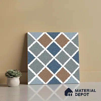 Patterned Look Parking Tile TL 08369  1 ft x 1 ft Vitrified Matte Finish - 8 mm | Please Expect a Slight Variation of Pattern