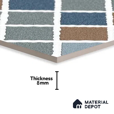 Patterned Look Parking Tile TL 08369  1 ft x 1 ft Vitrified Matte Finish - 8 mm | Please Expect a Slight Variation of Pattern