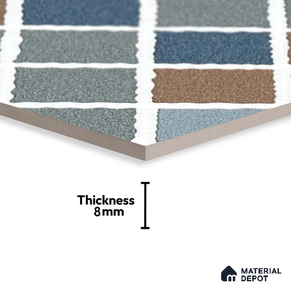 Patterned Look Parking Tile TL 08369  1 ft x 1 ft Vitrified Matte Finish - 8 mm | Please Expect a Slight Variation of Pattern