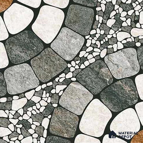 Patterned Look Parking Tile TL 08373  1 ft x 1 ft Vitrified Matte Finish - 8 mm | Please Expect a Slight Variation of Pattern