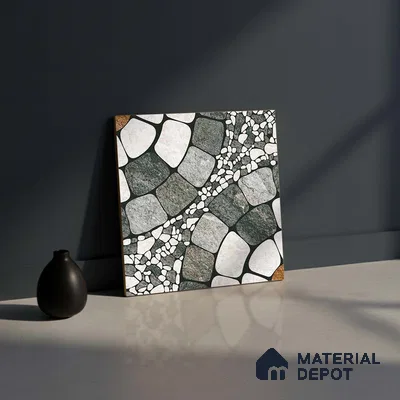 Patterned Look Parking Tile TL 08373  1 ft x 1 ft Vitrified Matte Finish - 8 mm | Please Expect a Slight Variation of Pattern