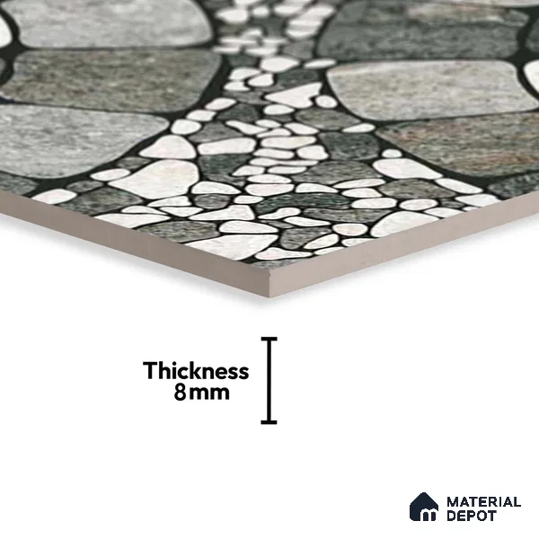Patterned Look Parking Tile TL 08373  1 ft x 1 ft Vitrified Matte Finish - 8 mm | Please Expect a Slight Variation of Pattern