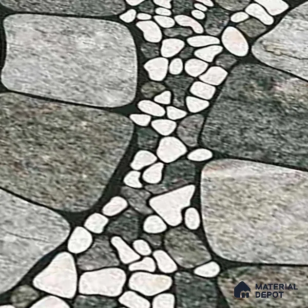Patterned Look Parking Tile TL 08373  1 ft x 1 ft Vitrified Matte Finish - 8 mm | Please Expect a Slight Variation of Pattern