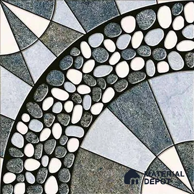Patterned Look Parking Tile TL 08389  1 ft x 1 ft Vitrified Matte Finish - 8 mm | Please Expect a Slight Variation of Pattern