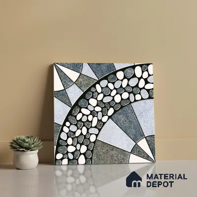Patterned Look Parking Tile TL 08389  1 ft x 1 ft Vitrified Matte Finish - 8 mm | Please Expect a Slight Variation of Pattern