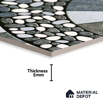 Patterned Look Parking Tile TL 08389  1 ft x 1 ft Vitrified Matte Finish - 8 mm | Please Expect a Slight Variation of Pattern