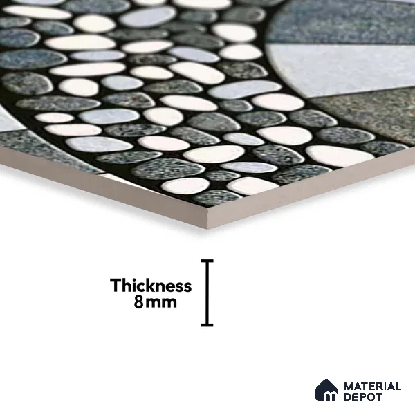 Patterned Look Parking Tile TL 08389 1 ft x 1 ft Vitrified Matte Finish - 8 mm | Please Expect a Slight Variation of Pattern
