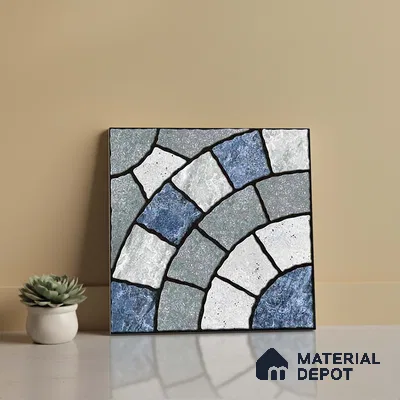 Patterned Look Parking Tile TL 08370  1 ft x 1 ft Vitrified Matte Finish - 8 mm | Please Expect a Slight Variation of Pattern