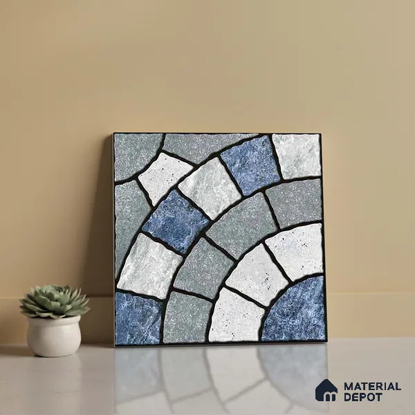 Patterned Look Parking Tile TL 08370 1 ft x 1 ft Vitrified Matte Finish - 8 mm | Please Expect a Slight Variation of Pattern