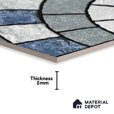 Patterned Look Parking Tile TL 08370  1 ft x 1 ft Vitrified Matte Finish - 8 mm | Please Expect a Slight Variation of Pattern